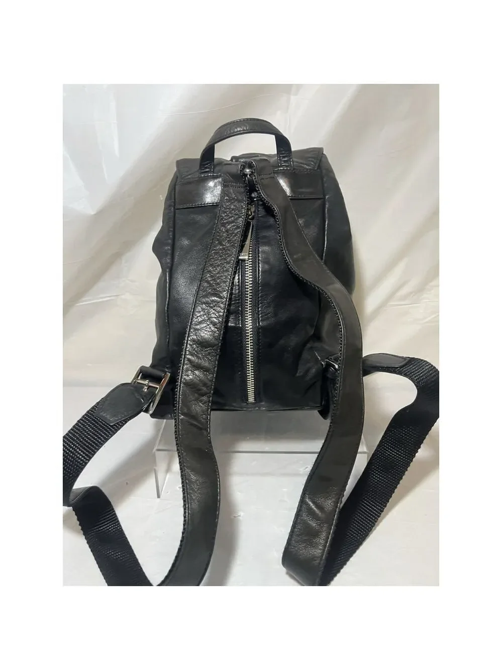 vintage DKNY Donna Karan leather backpack Y2K